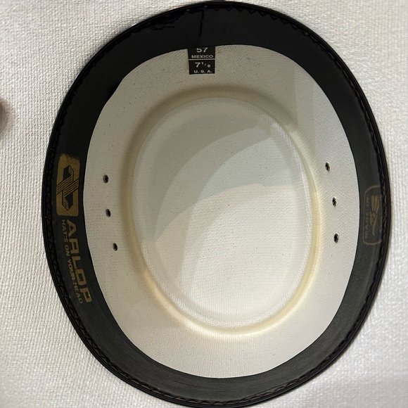 Vintage Arlop white hat with gold studs size 7.5 - Picture 5 of 5